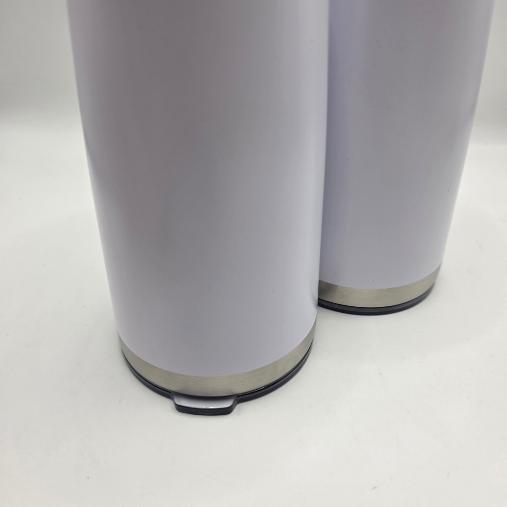 Travel Tumbler Set 2pc White Stainless Steel Insulated Travel Mug Minimalist - Picture 10 of 12